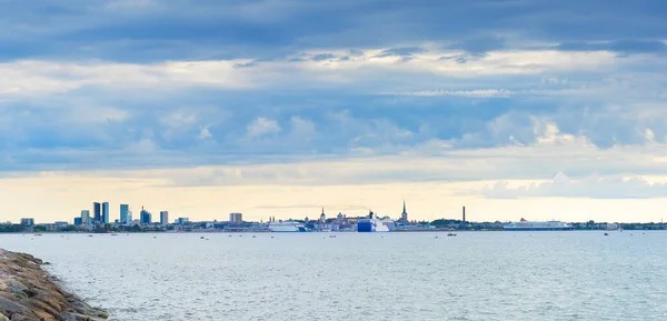 Panorama Tallinn Com Vista Mar Estónia — Fotografia de Stock