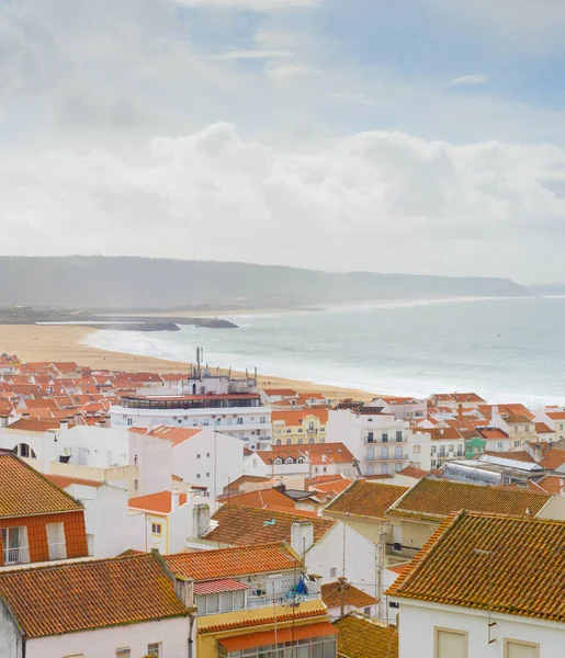 Skyline Nazare Slavná Turistická Destinace Portugalsko — Stock fotografie