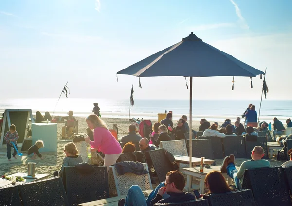 Caffè sulla spiaggia. Paesi Bassi — Foto Stock