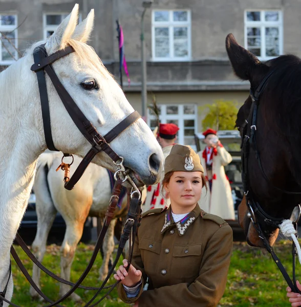 Polónia retrato soldado — Fotografia de Stock