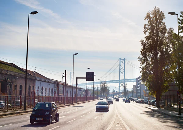 Cars on road in Lisbon — Stock Photo, Image