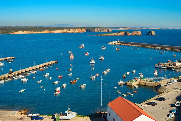 Weergave van een haven in Sagres — Stockfoto