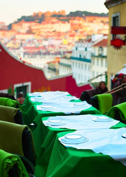 Lizbon sokak Restoran — Stok fotoğraf