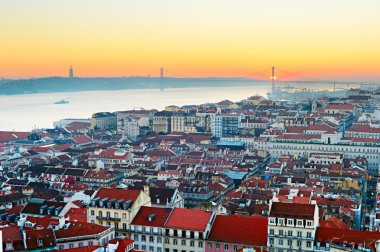 Sunset in Lisbon, Portugal clipart