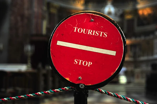 Značka stop pro turisty — Stock fotografie