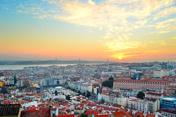 Lisbonne coucher de soleil vue — Photo
