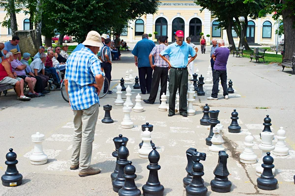 İnsanlar satranç oynamak — Stok fotoğraf