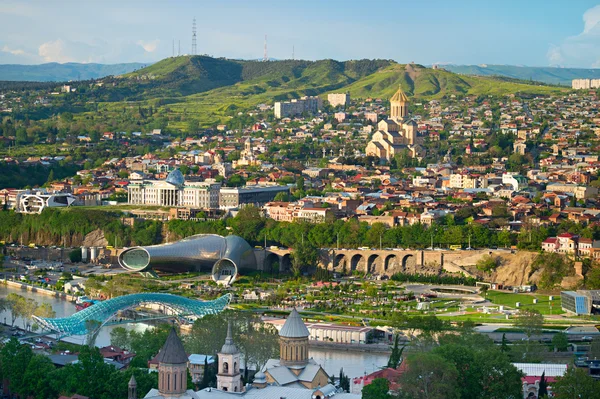 Tbilisi panorama sunse adlı — Stok fotoğraf