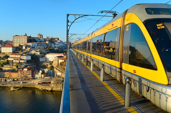 Modern tram. Porto, Portugal — Stock Photo, Image