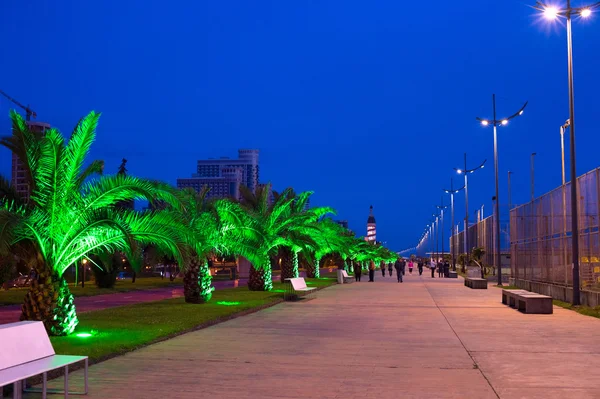 Muelle de Batumi por la noche, Georgia — Foto de Stock