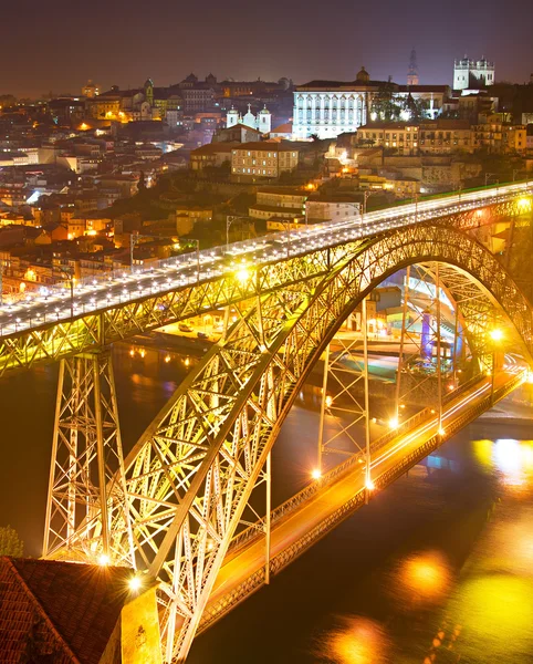 Porto v noci, Portugalsko — Stock fotografie