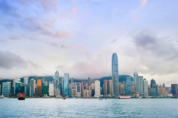 Hong Kong centro al tramonto — Foto Stock