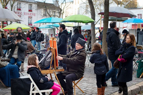 Montmartre cena em Paris — Fotografia de Stock