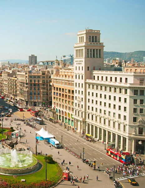 Vista da rua centro de Barcelona — Fotografia de Stock