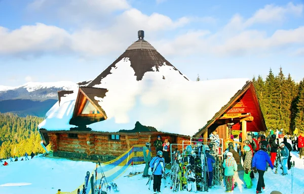 Odkryty ski resort restauracji — Zdjęcie stockowe