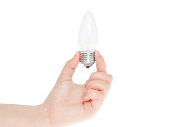Ampoule lumineuse tenue en main — Photo