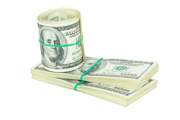 Dinheiro isolado em branco — Fotografia de Stock