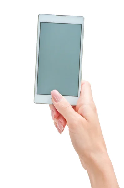 Ruka držící velké chytrý telefon — Stock fotografie