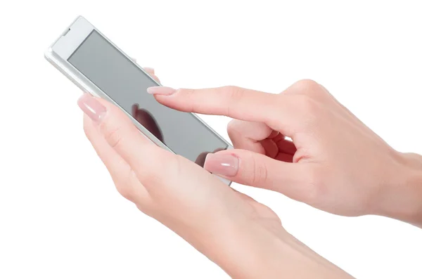 Hands holding smart phone — Stock Photo, Image