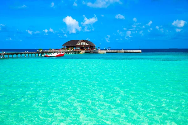 Maldivler 'deki tropik plaj — Stok fotoğraf