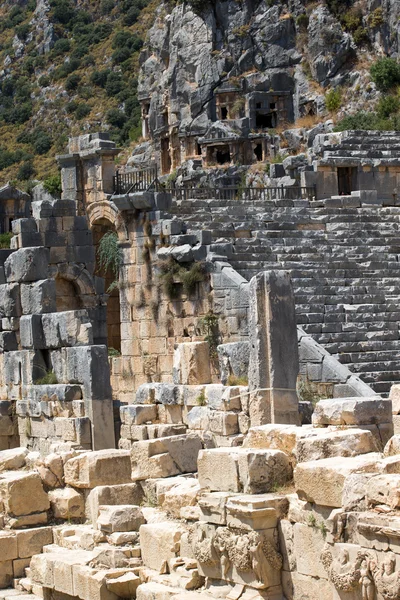 Ancient rock-cut tombs in Myra, Demre,