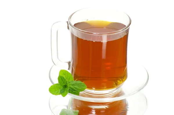 Xícara de chá no fundo — Fotografia de Stock