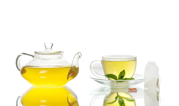 Glass cup of black tea — Stock Photo, Image