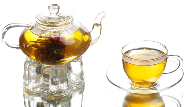 Glass cup of black tea — Stock Photo, Image