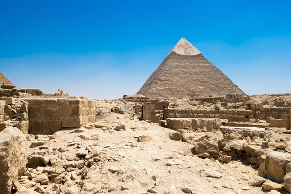 Pyramids with a beautiful sky of Giza Stock Image