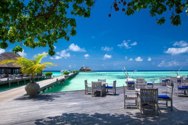 수상 방갈로 몰디브에서víz bungalók a Maldív-szigetek