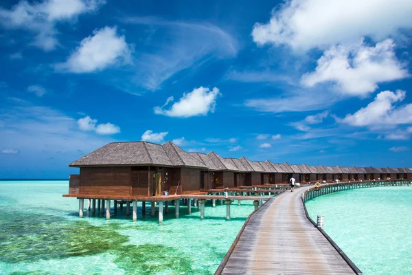 Wody bungalowy w Malediwy — Zdjęcie stockowe