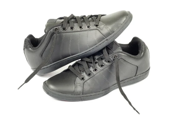 Czarne buty izolowane na białym — Zdjęcie stockowe