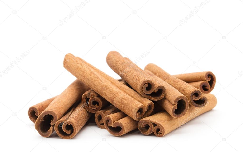 Dry cinnamon isolated on white 