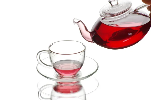 Glass cup of black tea — Stock Photo, Image