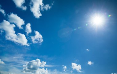 küçük bulutlar ile mavi gökyüzü