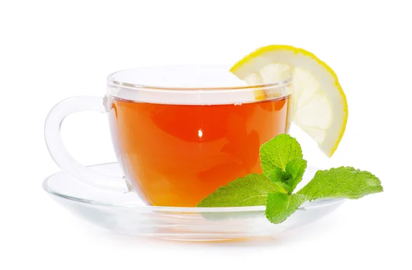 Glass cup of black tea — Stock Photo, Image