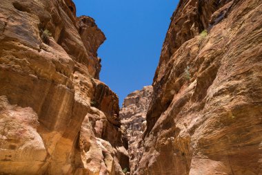 Kırmızı kaya oluşumları Petra Ürdün