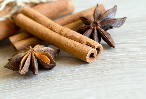 Anise and cinnamon on table Stock Image