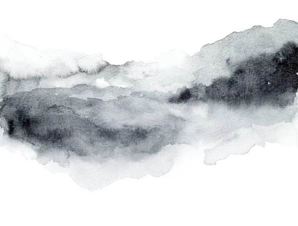 Fond Aquarelle Abstrait Gris Peinture Sur Papier — Photo