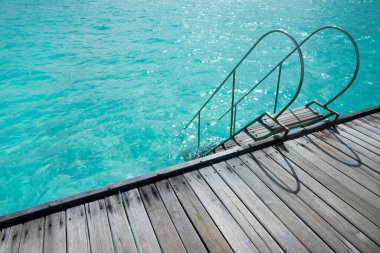 Plaj ve tropikal deniz. doğa arkaplanı