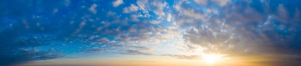 Panorama Cielo Alba Nube Mattino Immagine Sfondo Cielo Nuvole Panoramiche — Foto Stock