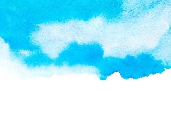 抽象的な青の水彩背景 紙の上に色が飛び散る 手描き — ストック写真