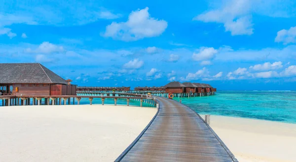 Strand Med Vatten Bungalows Maldive — Stockfoto