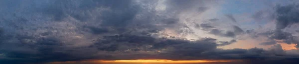 Panoramahimmel Schöne Wolke Hintergrund Des Sonnenaufgangs Hintergrund Der Sky Banner — Stockfoto