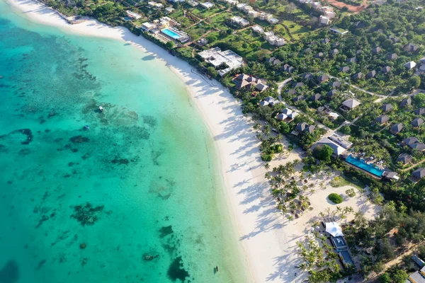 Tropische Zee Verbazingwekkende Vogelogen Uitzicht Zanzibar — Stockfoto