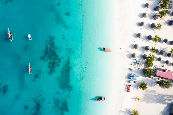 Tropical Sea. Amazing bird eyes view in Zanzibar