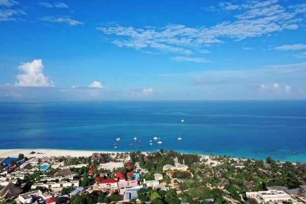 Mar Tropical Vista Incrível Olhos Pássaro Zanzibar — Fotografia de Stock