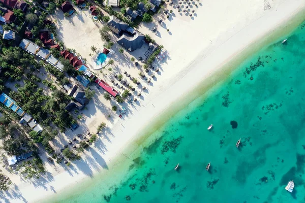 Tropische Zee Verbazingwekkende Vogelogen Uitzicht Zanzibar — Stockfoto