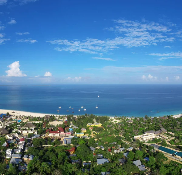 Mar Tropical Vista Incrível Olhos Pássaro Zanzibar — Fotografia de Stock