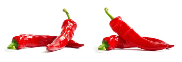 Fresh Red Hot Pepper White — Stock Photo, Image